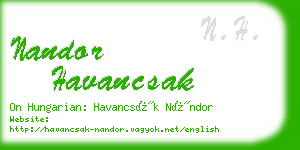 nandor havancsak business card